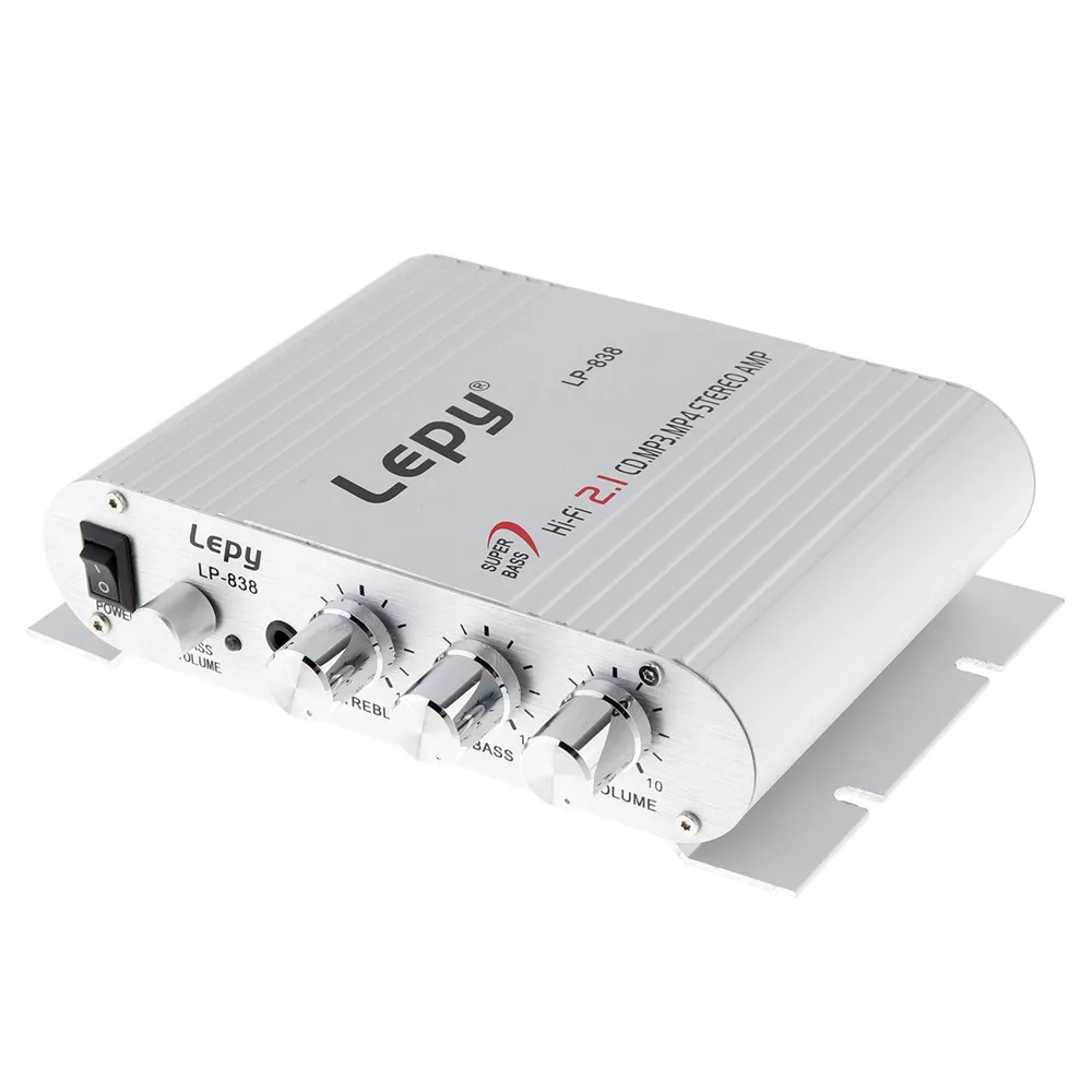 LEPY 12V Hi-Fi Digital Stereo Audio Amplifier 3 Channels Booster Radio MP3 Player Audio Auto Sound Amplifier for Car Motorcycle