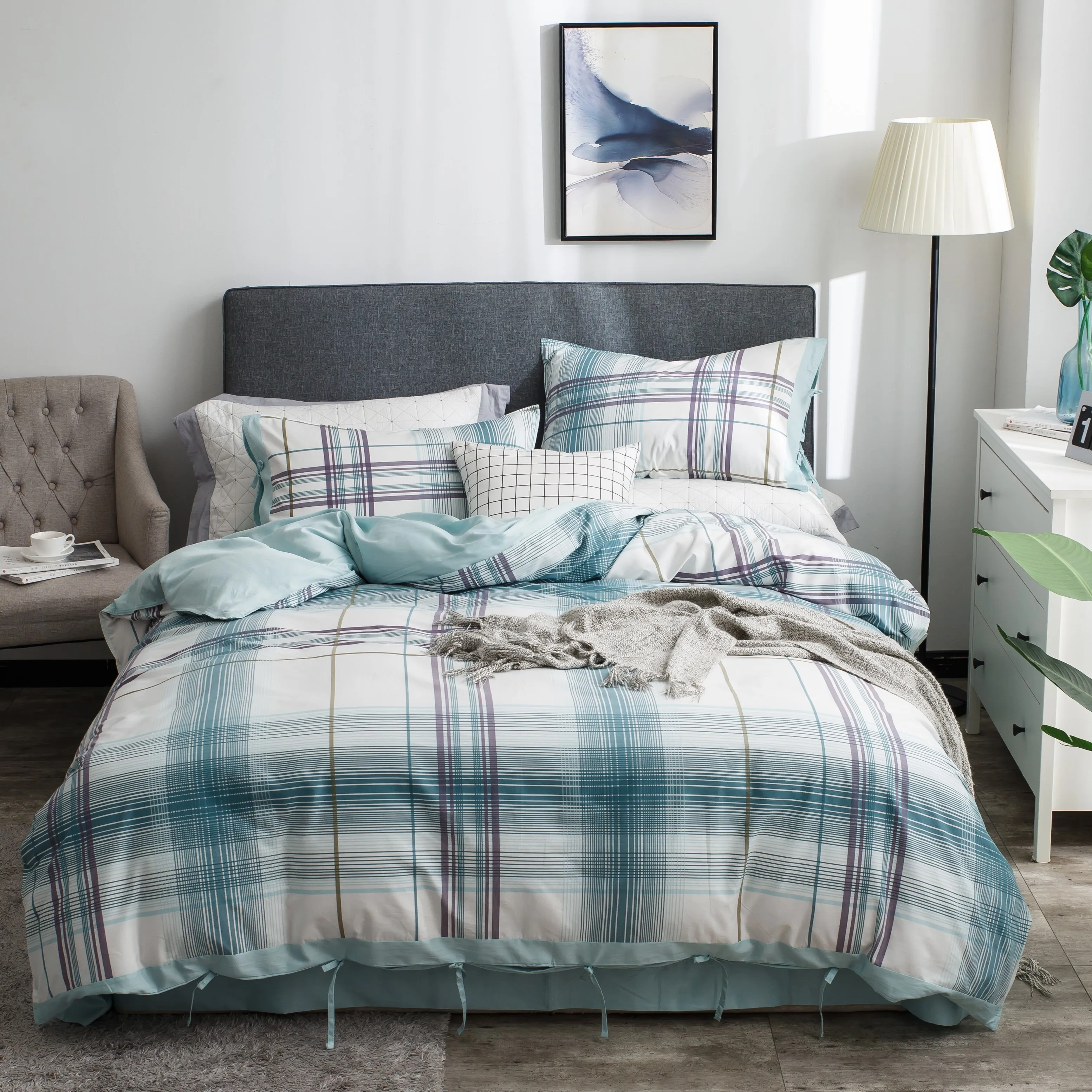 4pcs Bedding Set Bed Linen Duvet Cover Quilt Pillowcase Bedclothes Sheet ComforterHome Simple style Decorative | Дом и сад