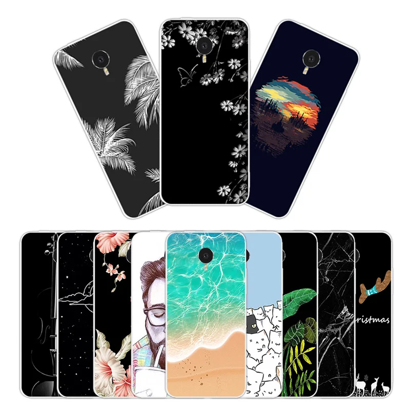 for Meizu MX4 TPU Soft Case 5.36 inch Black Matte Luxury Antler Back Cover Coque MX 4 Slim Silicone Protection Shell |