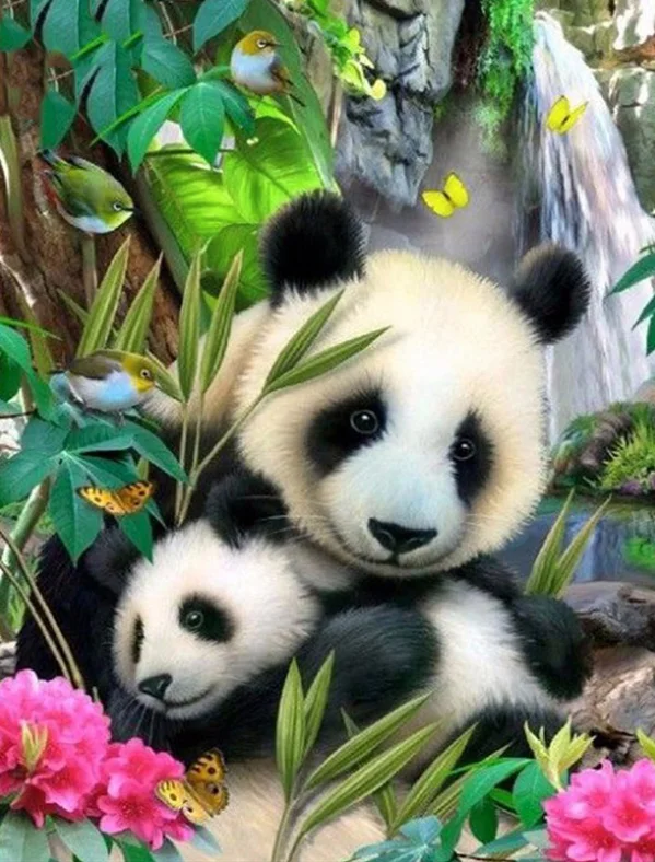 

Full Round Drill 5D DIY Diamond Painting "Animal panda" Embroidery Cross Stitch 5D Home Decor Gift