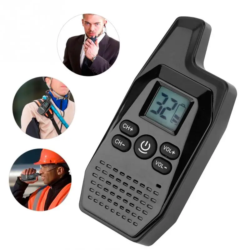 

Mini Portable USB Walkie Talkie Two-way Radio with LED Display Screen + USB Power Supply Earpiece Earphone