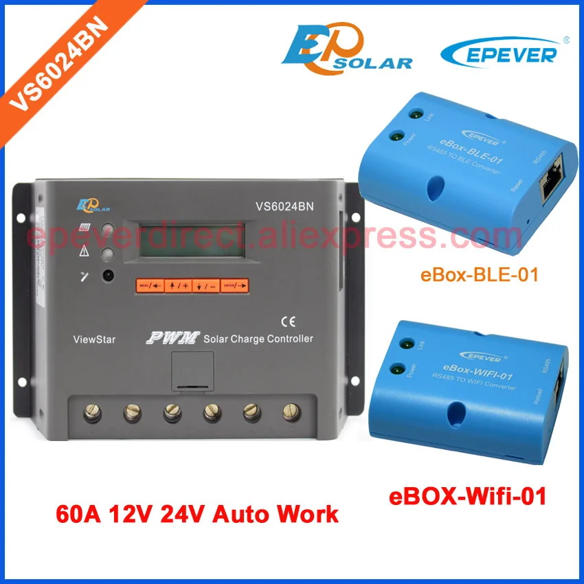 

Wireless control function adpater Wifi BOX and BLE BOX mobile phone APP for EPEVER Solar Battery controller VS6024BN 60A