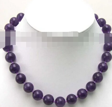 

1549 High Quality Dark purple Perfect Round Jade necklace