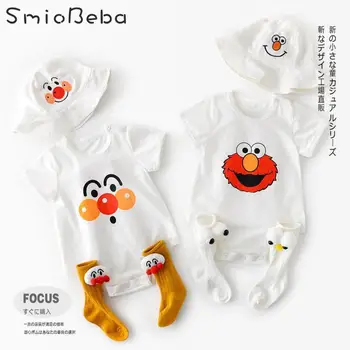 

2pcs Set Newborn Baby Girls Rompers Cartoon Animal Printed Conjoined Jumpsuit Bottom Newborn Rompers + Headhand Clothes Outfits