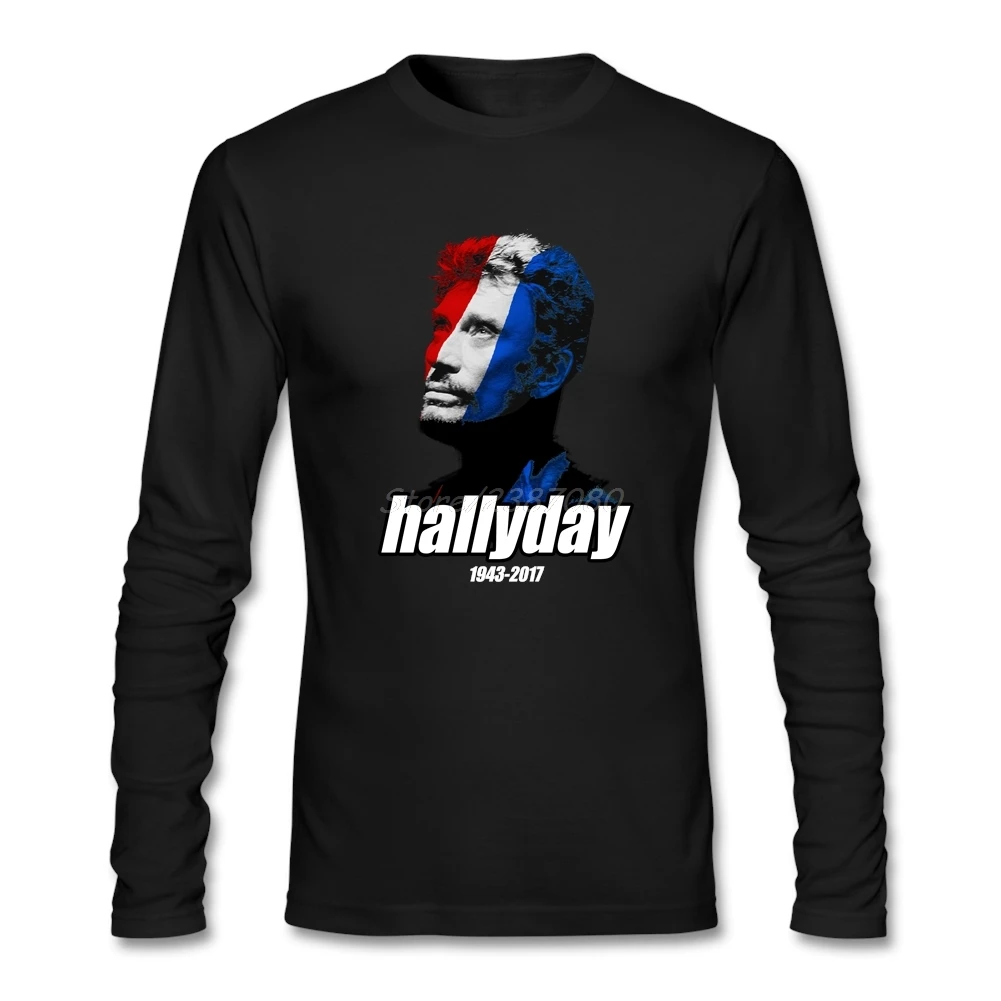 

Hipster Johnny Hallyday T Shirt Boyfriend Clothes For Men Cotton Long Sleeve Custom Men T-shirt