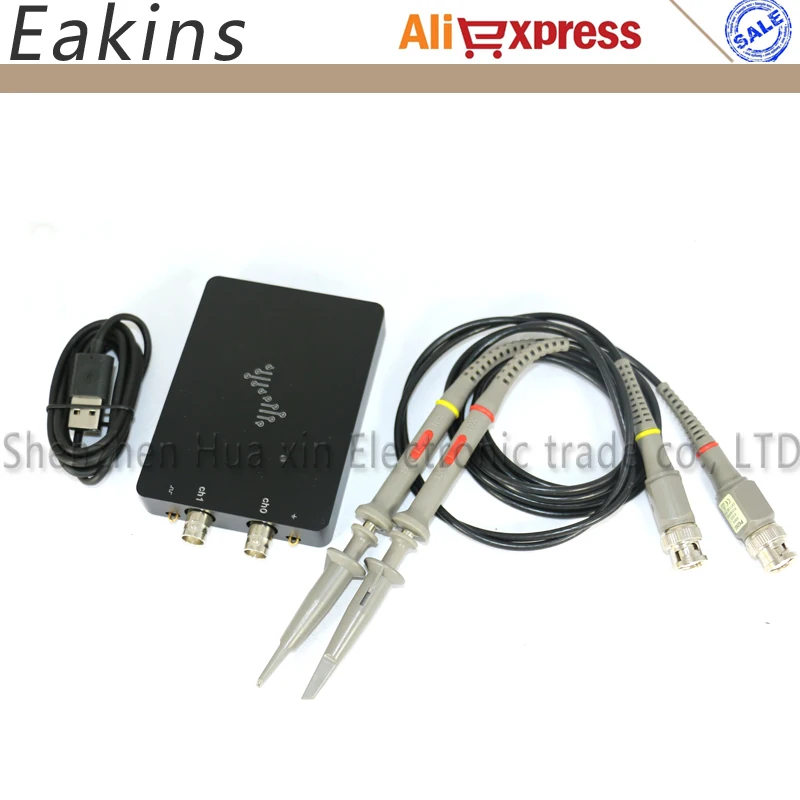 Free shipping dual-channel DSCope ultra portable oscilloscope 50M bandwidth 200M sampling USB power supplya