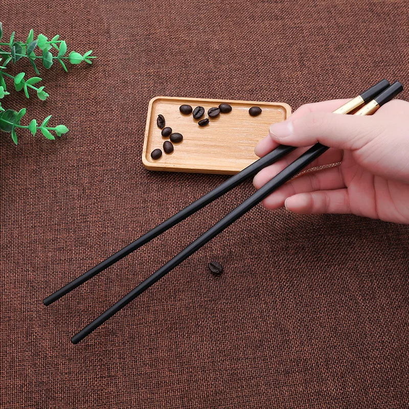 5 пар японские палочки установить 304 нержавеющая сталь Многоразовые Путешествия палками сплав Черный палками китайский стиль посуда