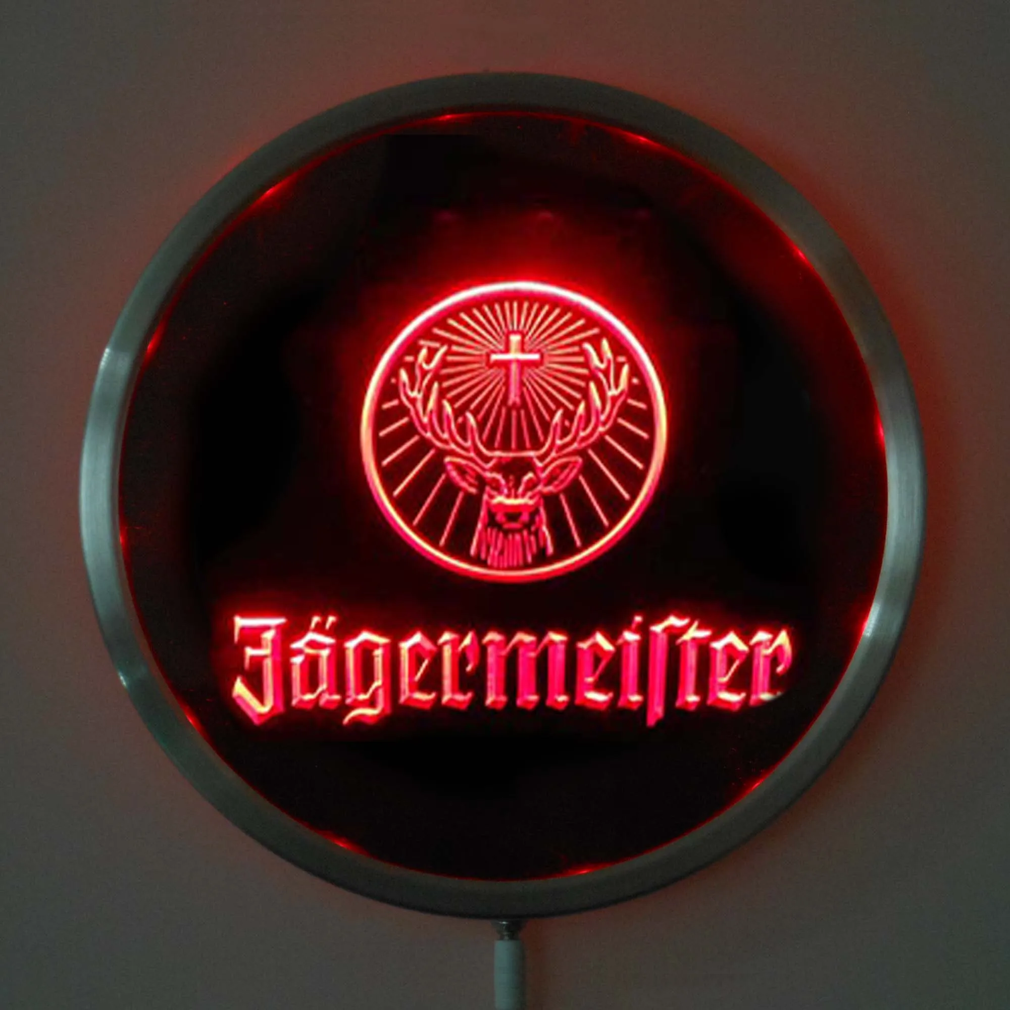 Светодиодный неоновый светильник Jagermeister Круглый 25 см/10 дюймов с RGB цветным