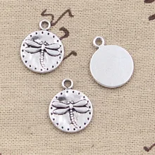 12 pçs encantos libélula 18x15mm antigo fazer pingente caber, cor de prata tibetana do vintage, diy jóias artesanais