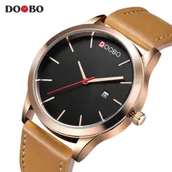 DOOBO модные Элитный бренд мужской часы Дата коричневый кожаный ремешок Человек Бизнес повседневное наручные часы RELOJ WATERPROO