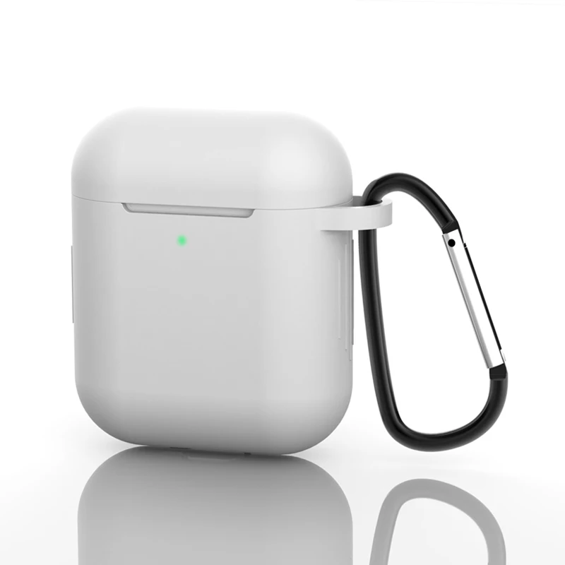 Мягкий жидкий силиконовый Bluetooth беспроводной чехол для наушников, защитная крышка, аксессуары для Apple Airpods 1/2, зарядная коробка - Цвет: White
