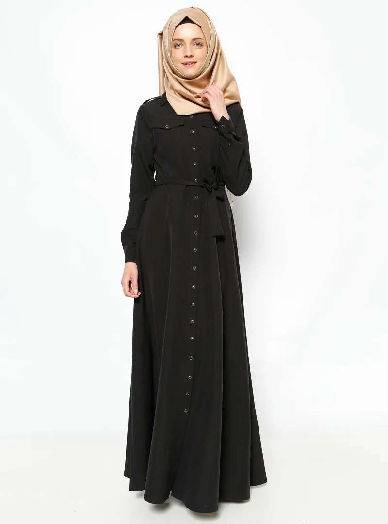 2018 New Arrival Islamic black abayas Muslim long dress for Women Malaysia...