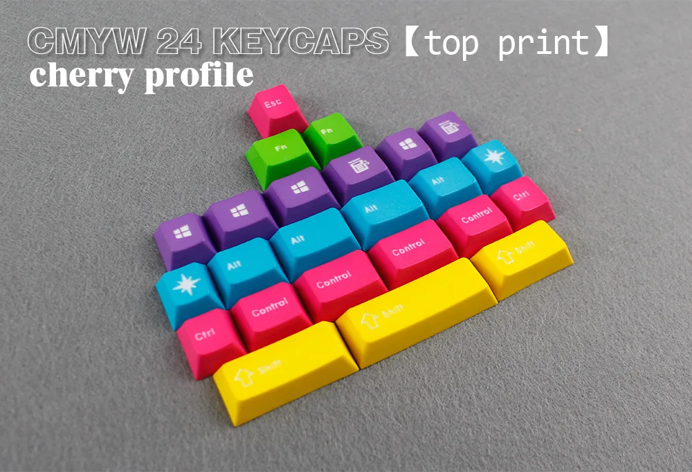 24 колпачка для механической игровой клавиатуры 19 RGBY WKL ENJOYPBT CMYW|keycaps cherry|key for keyboardkeys