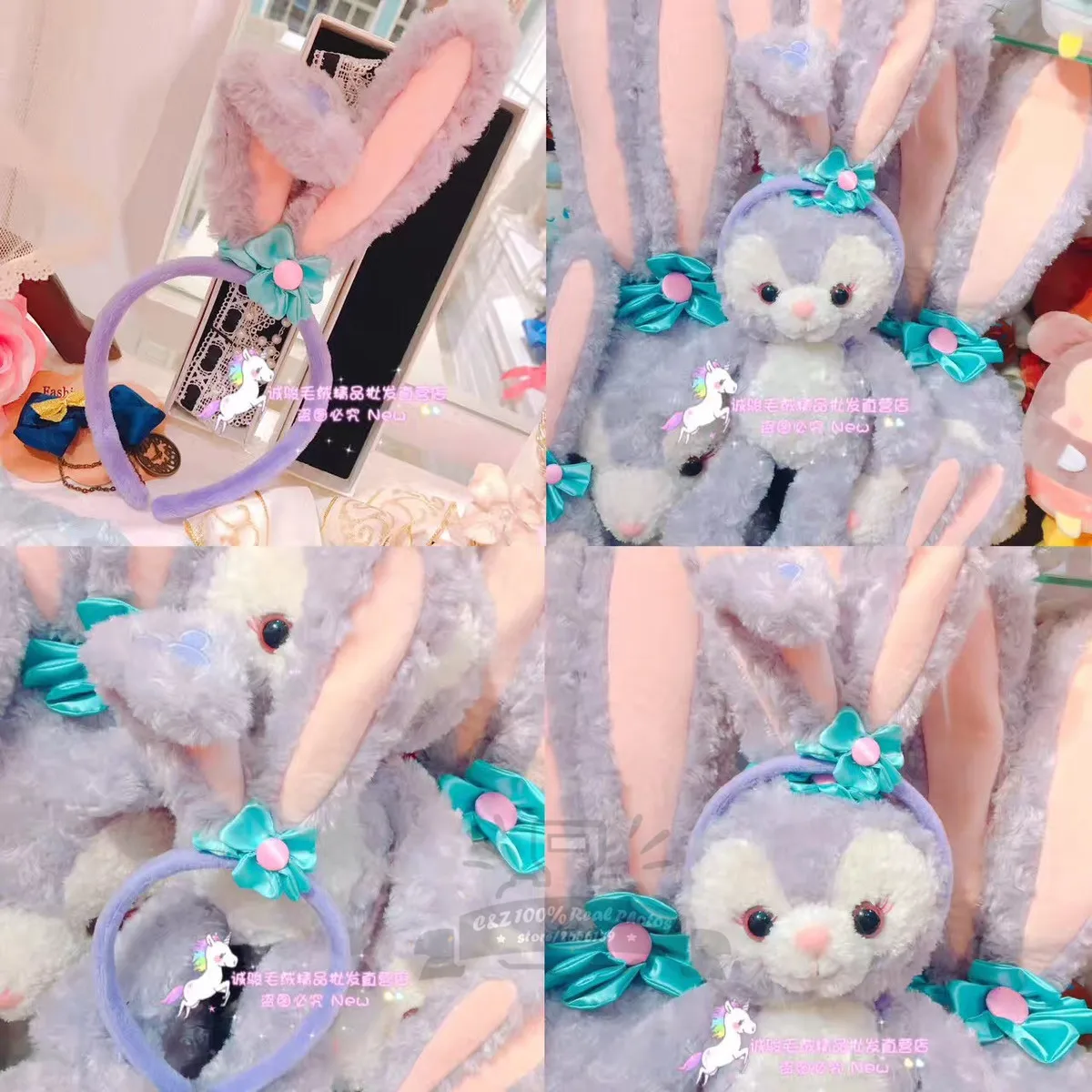 Kawai мультфильм Stellalou кроличьи уши Duffy мягкий плюшевый ободок Ношение повязка на