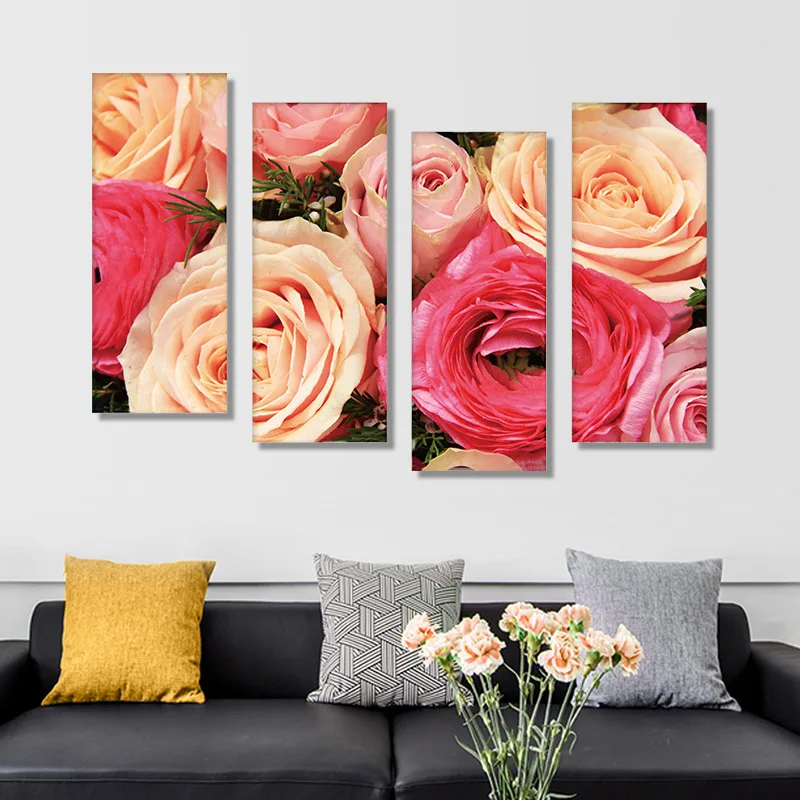 

DIY embroidery wallpaper , Sets For Embroidery kits diamond four pieces - full diamond rose Living room bedroom diamond decorat
