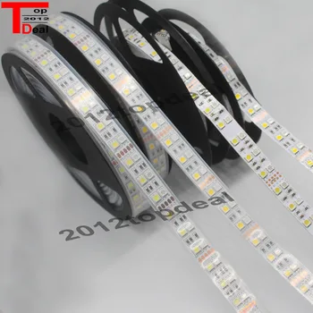 

5M Double Row 5050 SMD 600 RGBW RGBWW RGB White Flex 12V 24V LED Strip light 120led/M white PCB