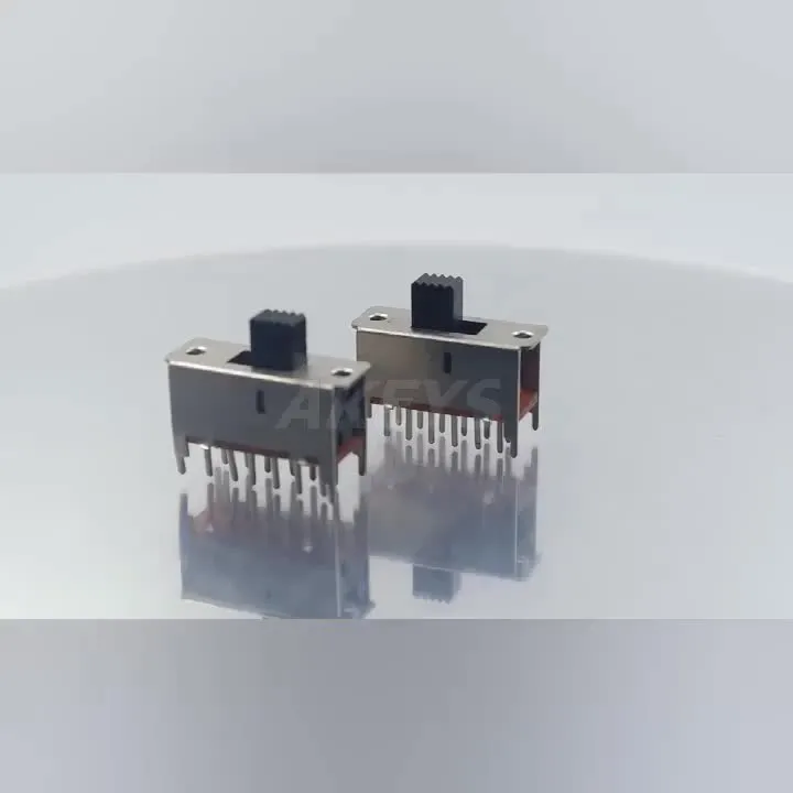 

SS-42F01 4P2T Four pole double throw 2 position slide switch 12 pin DIP type with 4 fixed pin handle heights can be customized