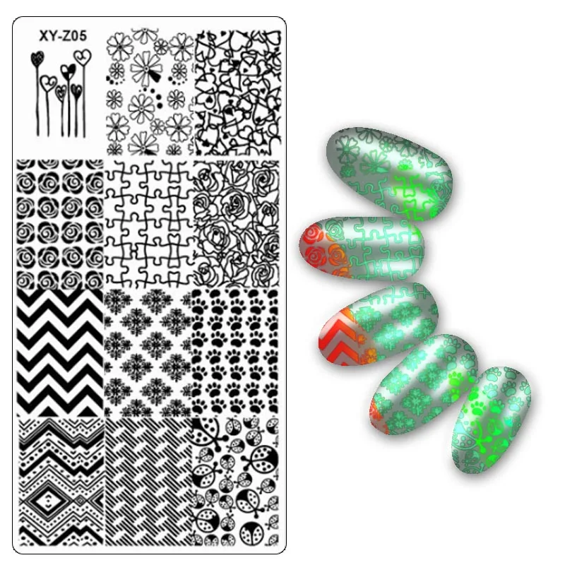 Дизайн ногтей металлическая пластина изображения штамповки пластины DIY маникюр печать шаблон пластины инструменты XYZ01-32 - Цвет: XYZ05