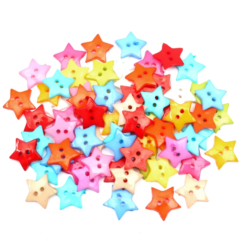 

200Pcs Mixed Acrylic Star Sewing Buttons For Kids Clothes Scrapbooking Decorative Botones Handicraft DIY Sewing Accessories