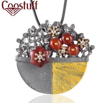 

2019 Vintage Long Necklace Women statement necklaces & pendants Flower basket collares mujer choker kolye bijoux femme