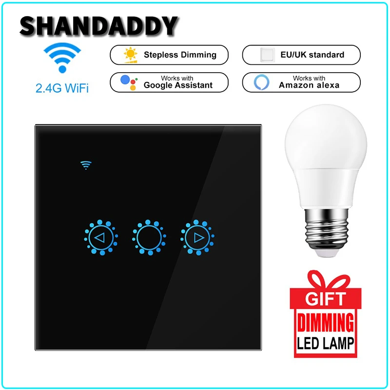 

Led Dimmer 220V/110V Ewelink Wifi Dimmer Switch Smart Touch light switch Bulb Dimmer work With Amazon Alexa Google Assistant