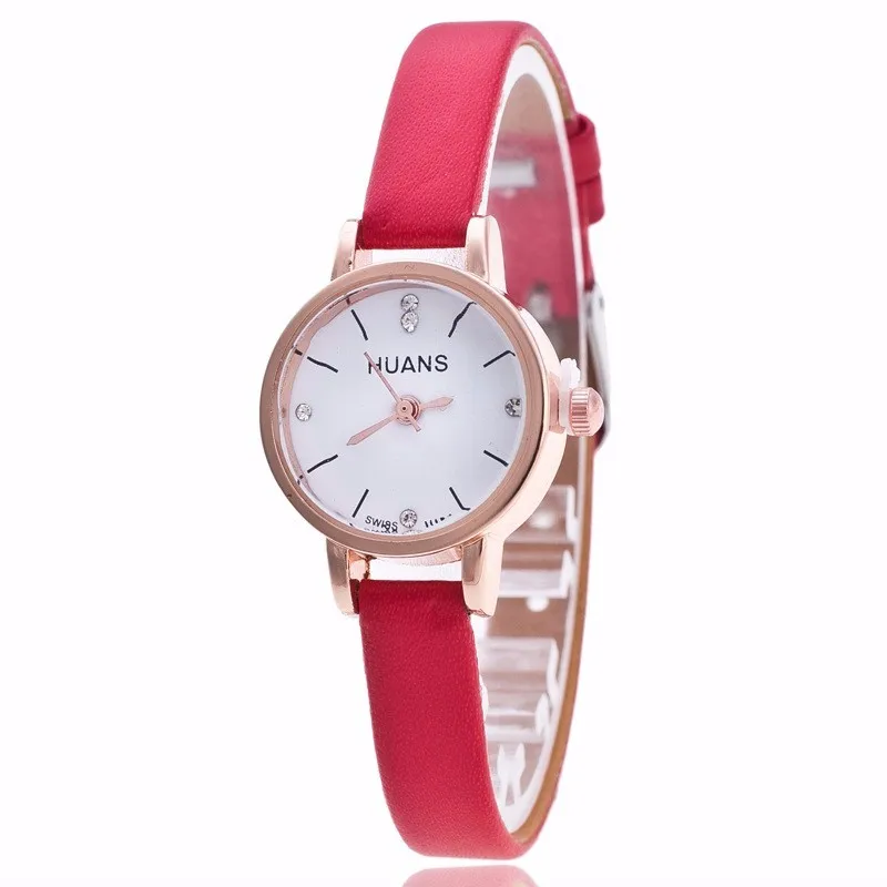 

Women Watch fashion Mini Rhinestone Small Dial Leather strap wristwatches Ladies dress quartz watches Clock Relogio Feminino