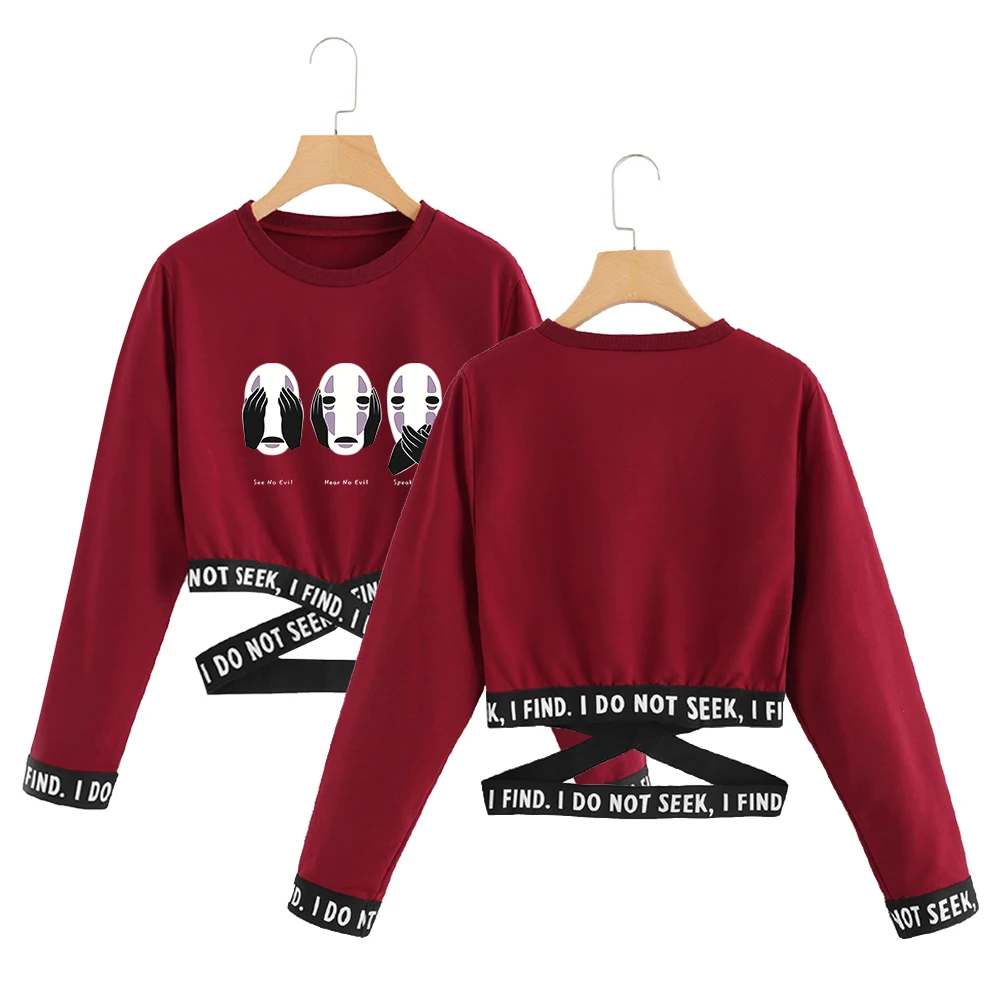 

BF Spirited Away O-Neck Sweatshirts Women Long Sleeve Sweatshirt 2019 Hot Sale Casual Streetwear Sexy Clothes Size From S to 2XL