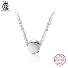 ORSA JEWELS 925 Sterling Silver Necklace For Women With Round 5mm Pendant Sample Design Silver 925 Necklace Jewelry Gift OSN04 kjjeaxcmy boutique jewels 925 sterling silver inlaid with blue topaz ring pendant earrings necklace with silver gold color