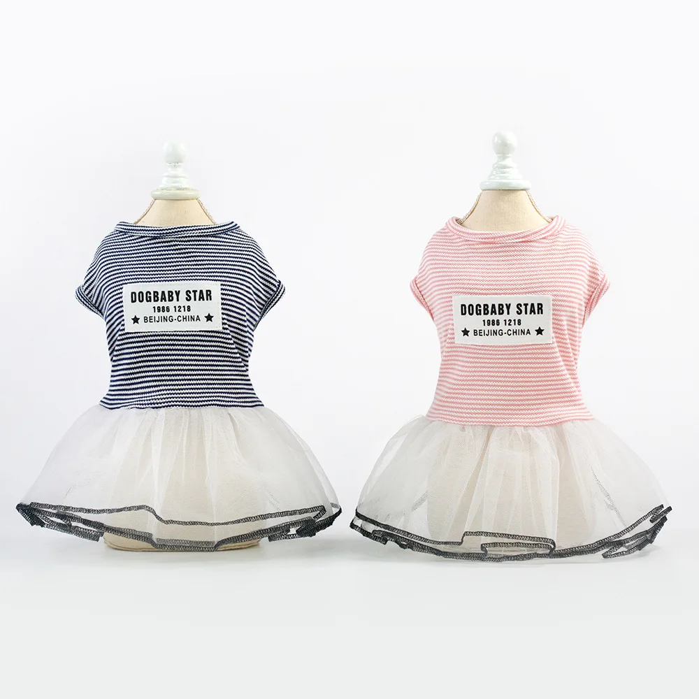 

Dog Clothes for Small Dogs Girl Dog Dresses for Chihuahua Pet Dog Clothes for French Bulldog Striped Puppy Dress for Yorkie XS