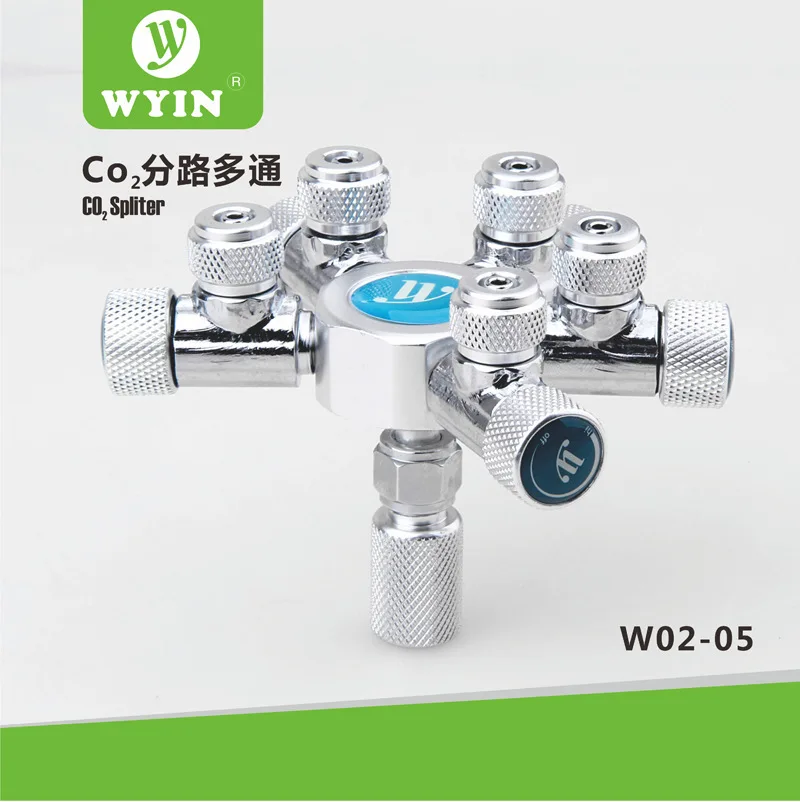 WYIN аквариум Multi Way CO2 Spliter дистрибьютор игольчатый клапан из нержавеющей стали