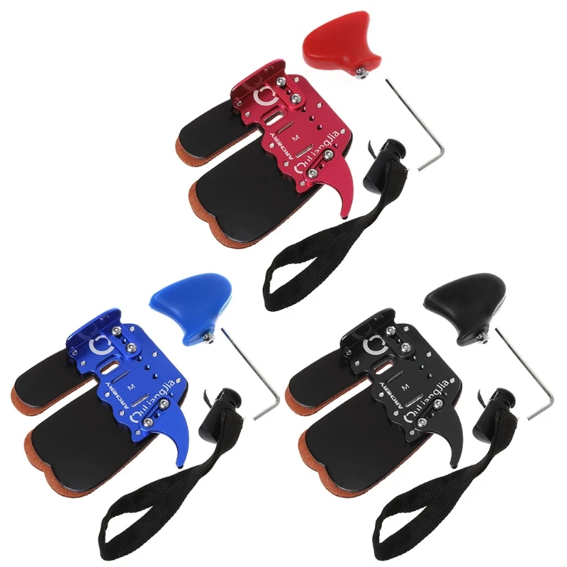 

Finger Protector Shooting Archery Recurve Bow Leather Hunting Gloves Left/Right