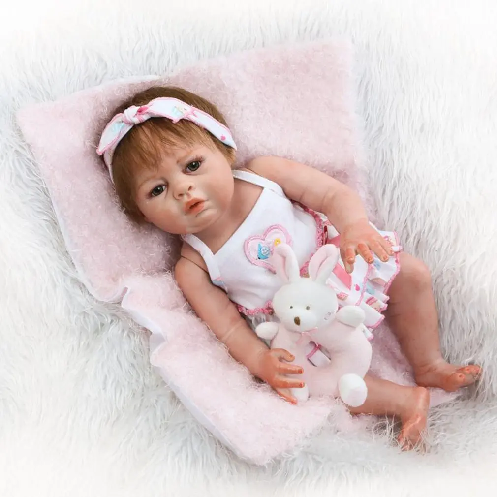 

19 inch Baby Girl Reborn Doll Full Body Soft Silicone Vinyl Newborn Baby Doll Toys Kids Reborn Doll Playmate Gift Baby Toys