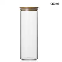 Glass Jars Mason Jar Transparent Storage Can Cork Stopper Bottle Glass Bottles Containers Sealed Tea Coffee Grains Storage Tank - Цвет: 950ml