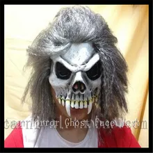 New Arrival Halloween Party Cosplay Zombie scary mask with hair ,deluxe adult head skull mask for halloween party free shipping