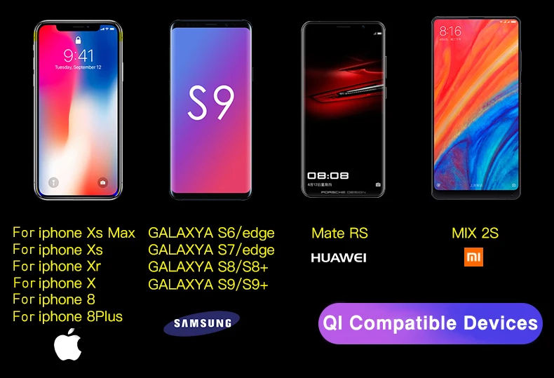 2019 New Style ibration sence led light ,night light ,desk lam with wireless charger function for iphone X,XS,XR,XS max.