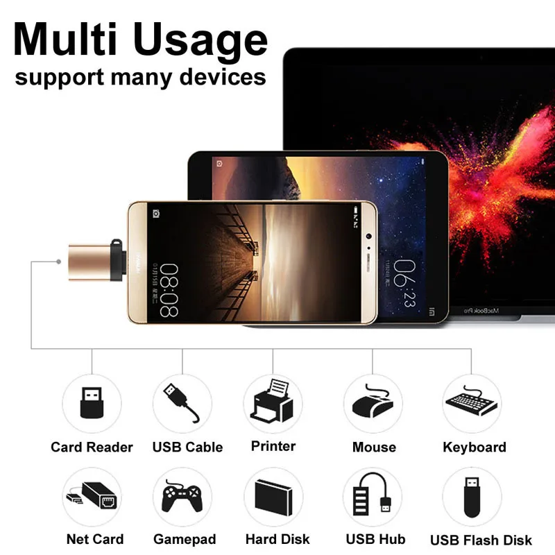 Адаптер USB type c otg, быстрый конвертер type C на usb 3,0, кабель usb-c type-c для зарядки и синхронизации данных для samsung, huawei, xiaomi, macbook