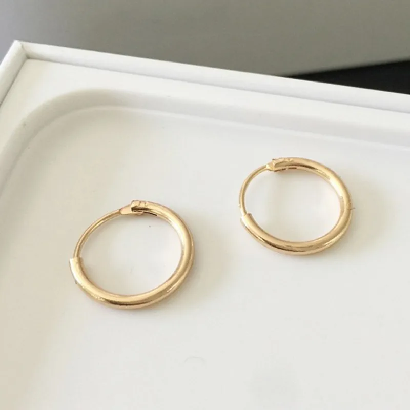 

New Mens Womens Gold Silver Plated Mini Huggie Smooth Hoop Earrings Round Buckle Earring Unisex Men Ear Accessories