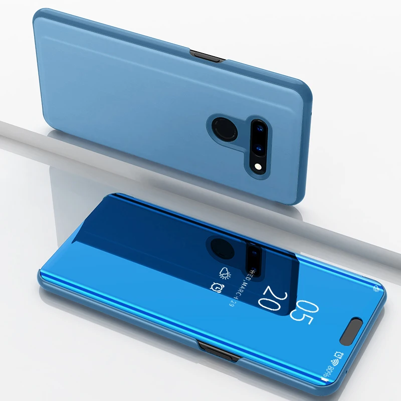 Чехол для LG G8 ThinQ LM G820N роскошное умное зеркало кожаный флип чехол с подставкой