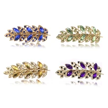 3 шт. кристалл для девушки заколки-пряжки для волос зажим для волос в форме листка заколки для волос с украшением в виде кристаллов металлические заколки шпильки заколки для волос аксессуары для волос