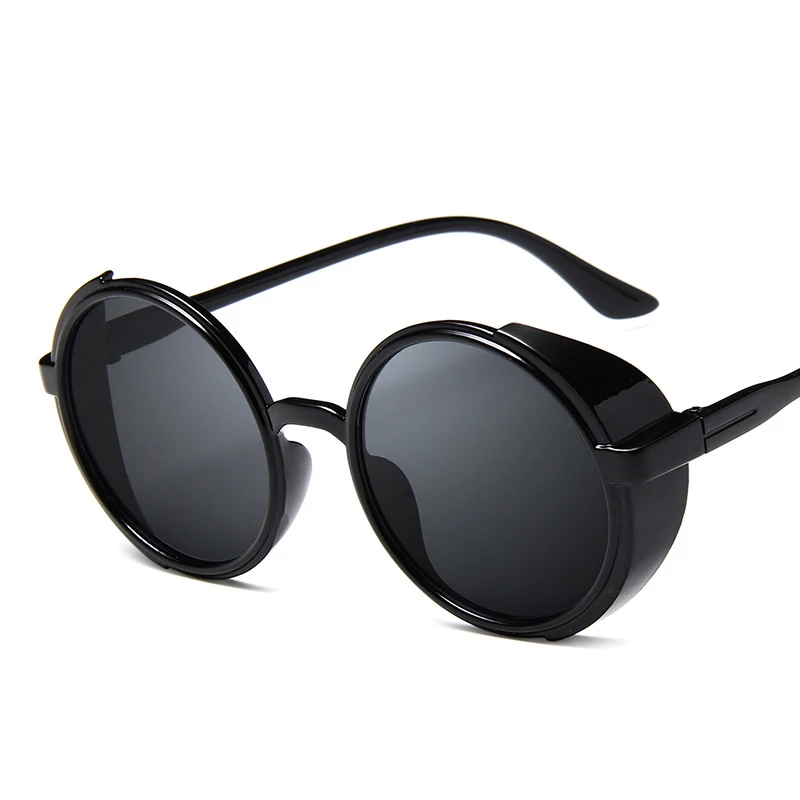 Steampunk Retro Round Mirror Lens Glasses Blinder Sunglasses for Men Women 