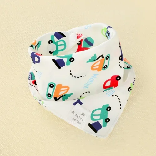 8 Patterns Newborn Baby Boy Girls kids Bibs Waterproof Saliva Handkerchief Towels Feeding Bandana - Цвет: car