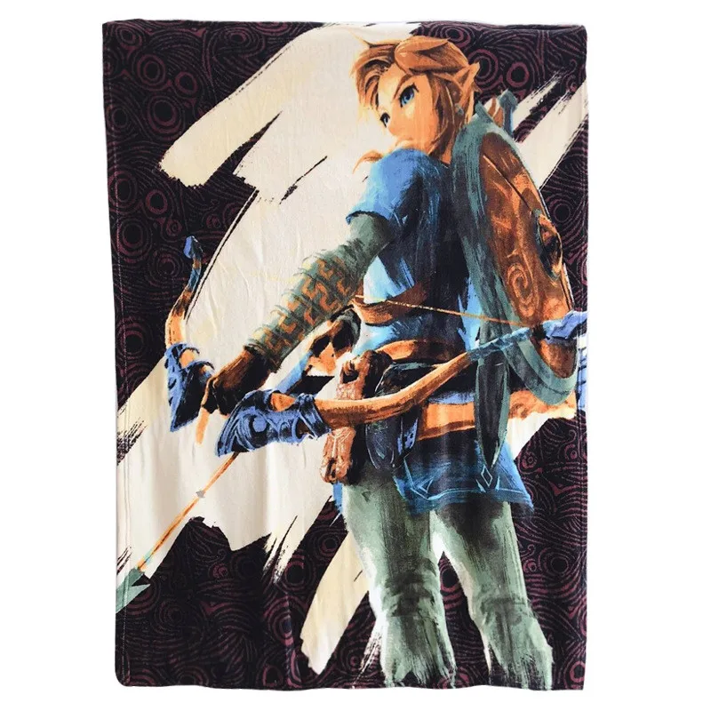

59"x 47" 150x120cm Anime Legend of Zelda Blanket Game Boys Bedroom Sheet Cosplay Winter Children Xams Gift