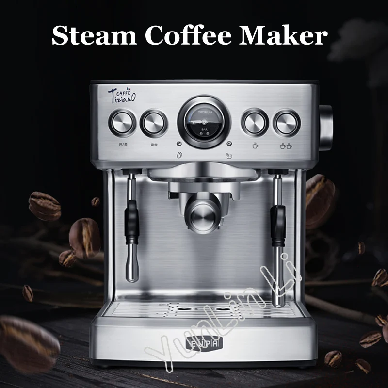Espresso Coffee Maker 2.1L Commercial Steam Coffee Making Machine  Semi-automatic Coffee Machine Cafetera TSK-1837B