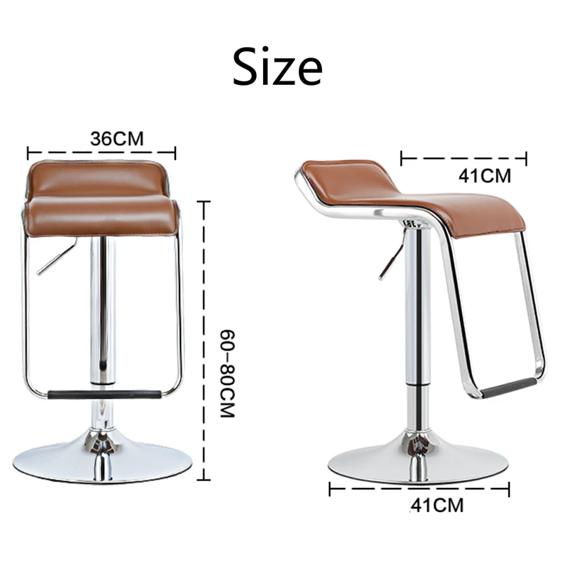 Creative Bar Chair with Footrest Lifted Metal Multi-function Front Desk High Stool Household Simple PU Seat Office Leisure Stool Creative Bar Chair with Footrest Lifted Metal Multi-function Front Desk High Stool Household Simple PU Seat Office Leisure Stool