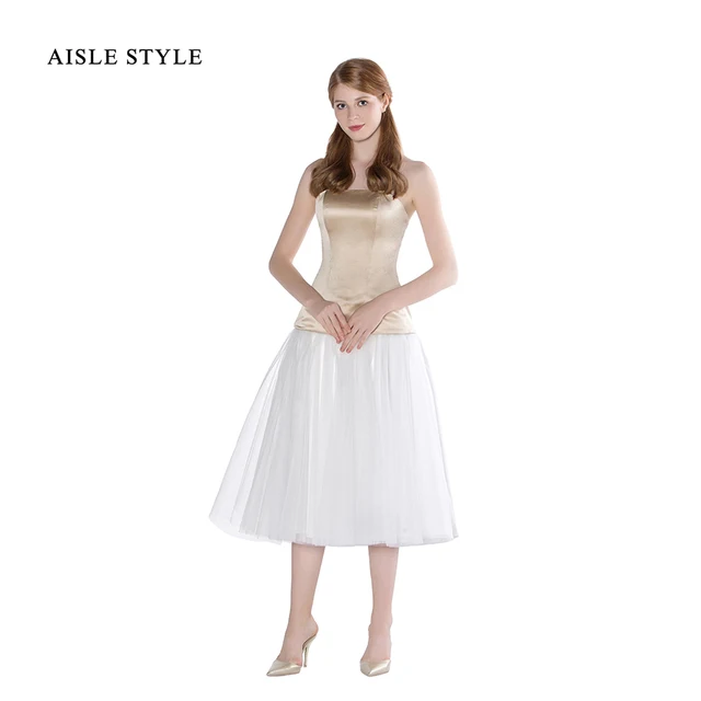 Aisle Style Vintage 1950s Bridesmaid Dresses Two Tone Detachable Aisle Style Vintage 1950s Bridesmaid Dresses Two Tone Detachable Satin Tulle Tea Length Wedding Party