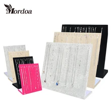 Mordoa больше стиля товар серый/черный/розово-красный/Лен бархат материал ожерелье дисплей пластины L Кулон стойки ювелирных изделий дисплей стенд
