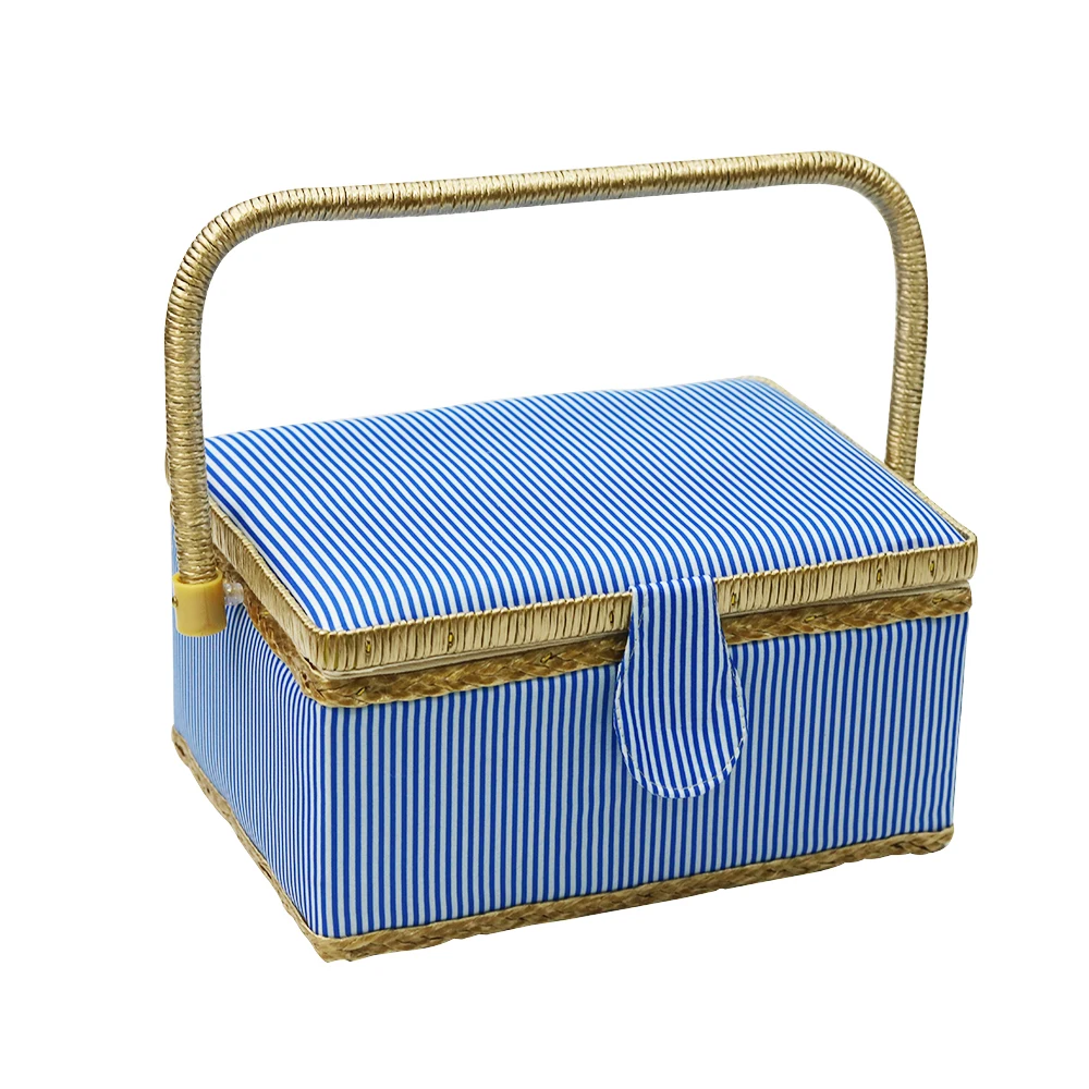

Handmade Sewing Basket with Free Sewing Kit Accessories Fabric Crafts Sewing Tools Storage Box Best Gifts For Mom