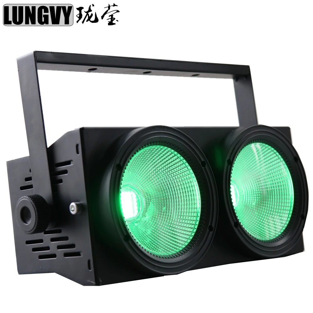 

Free Shipping 6 in 1 RGBWA UV COB DMX Led Crowd Blinder 2x100W Led Bllinder Light
