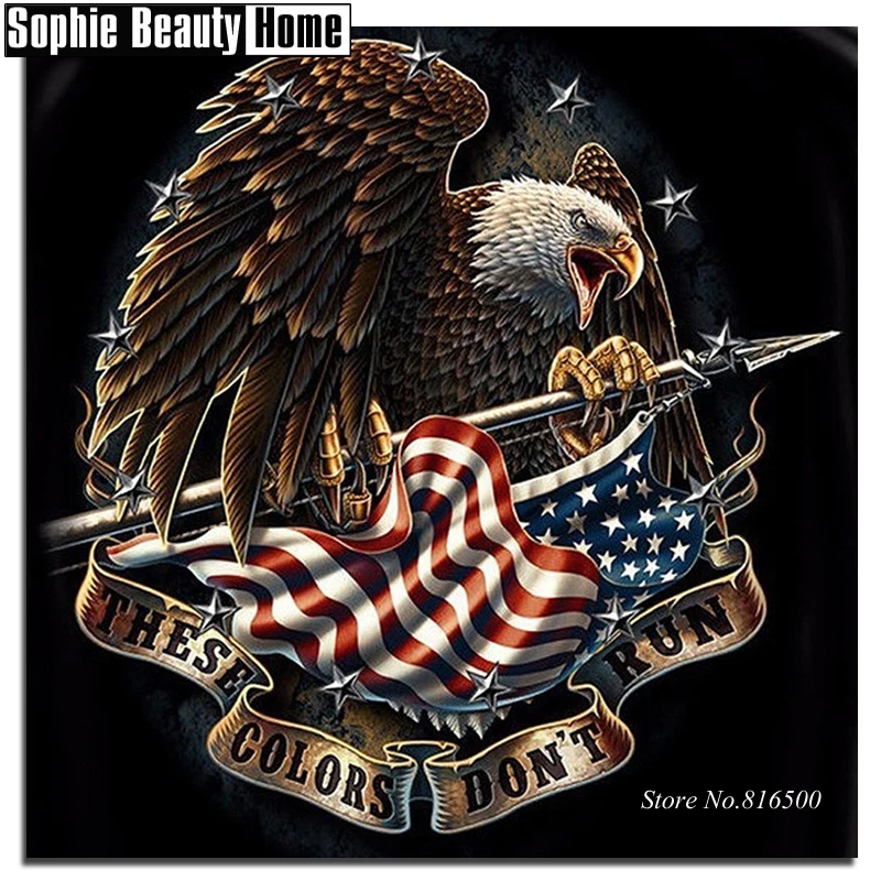 

Diy 5D Diamond Painting Cross Stitch Animal Eagle and Flag Diamond Embroidery Pattern Full Drill Mosaic Home Decor Art 187140
