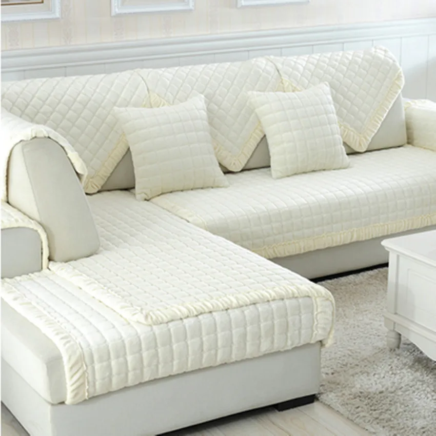 Us 14 20 Off White Grey Plaid Sofa Cover Plush Long Fur Slipcovers Fundas De Sectional Couch Covers In From Home Us 14 20 Off White Grey Plaid Sofa Cover Plush Long Fur Slipcovers Fundas De Sectional Couch Covers In From Home